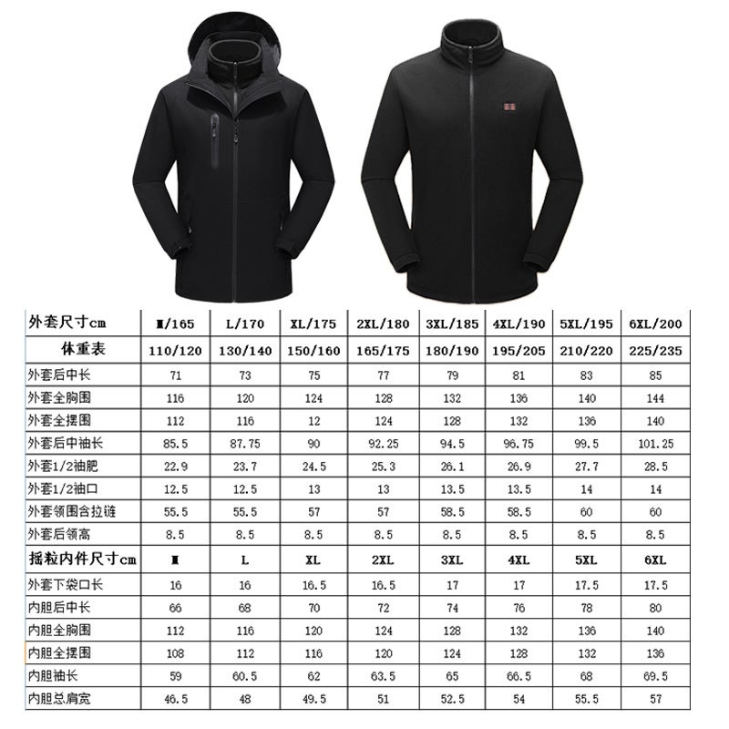 Factory Heating Clothing Windproof Coat Winter Three-In-One Men'S And Women'S Assault Clothing Intelligent Constant Temperature Warm Heating Clothing - Image 4